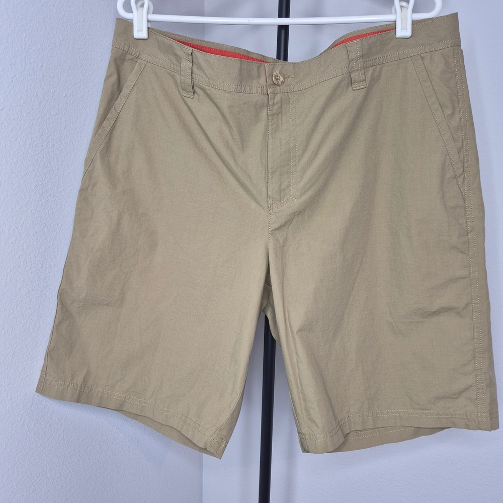 Columbia Mens Khaki Tan Outdoor Hiking Shorts 38W 10L AM4471 Cotton Casual